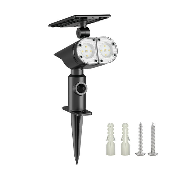 Better Homes & Gardens 2-Head Motion Sensing Integrated LED Walle Solar Spot Light, 600 Lumen