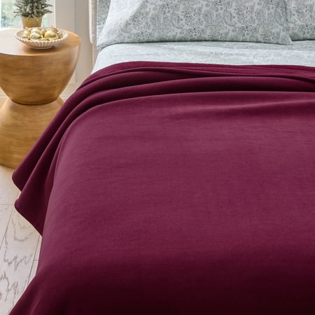Better Homes & Gardens Wexford Soft Chenille Adult Blanket, Full/Queen Size, Merlot Wine