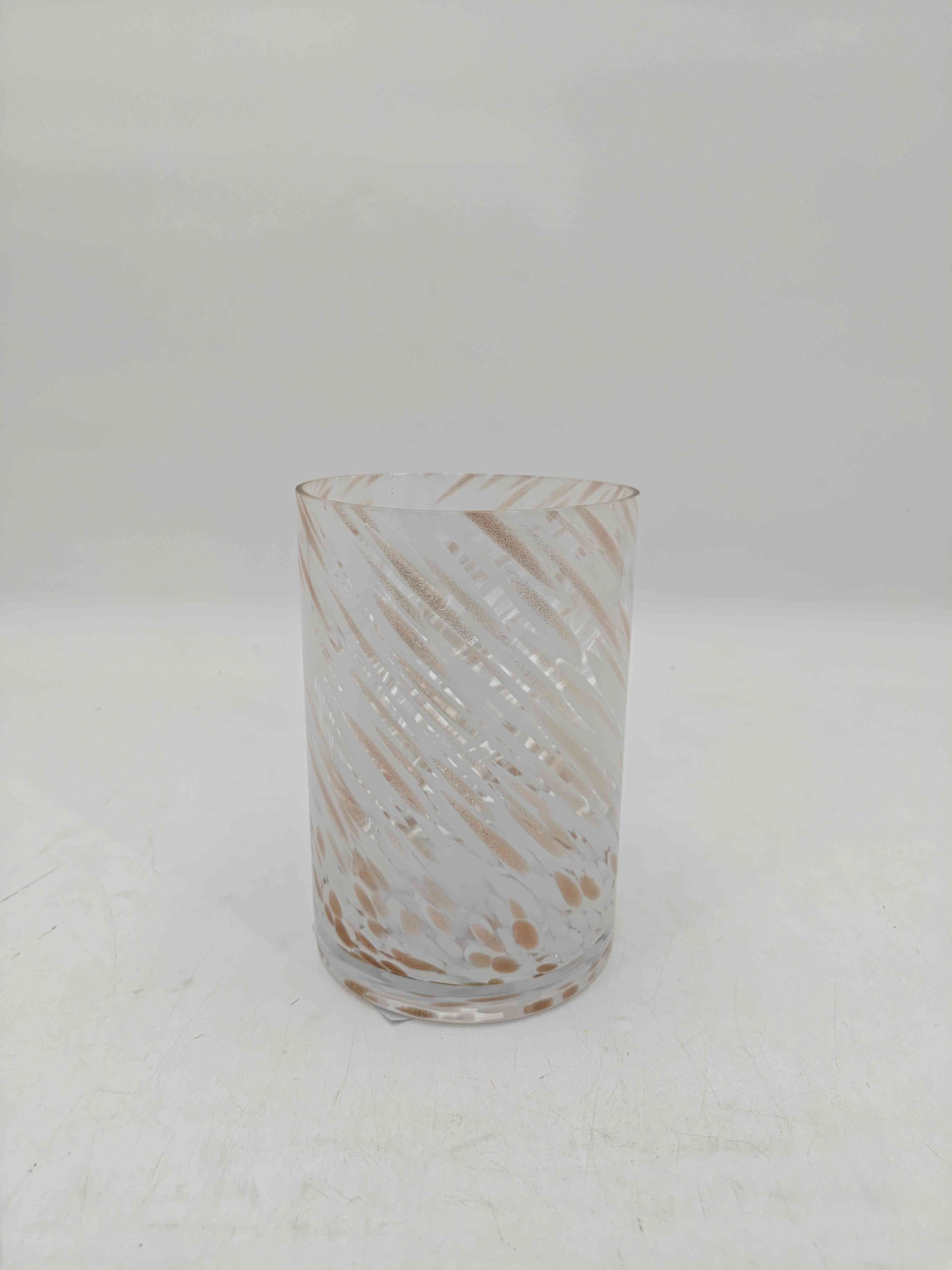 Better Homes & Gardens 4 Inch White and Gold Hurricane Candle Holder Glass
