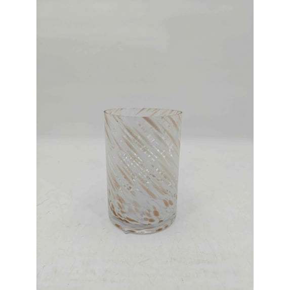 Better Homes & Gardens 4 Inch White and Gold Hurricane Candle Holder Glass