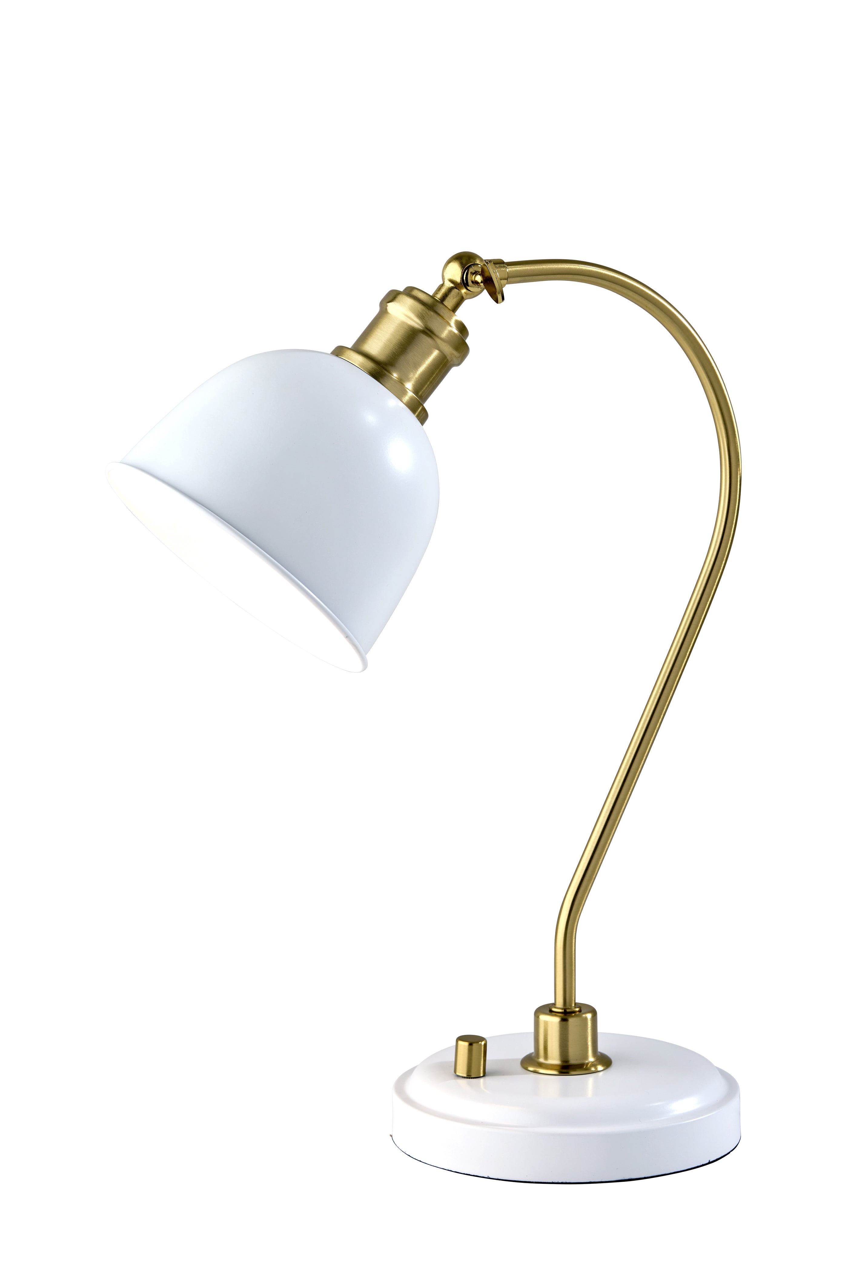 Better Homes & Gardens Adjustable Desk Lamp with USB Ports in White and Gold