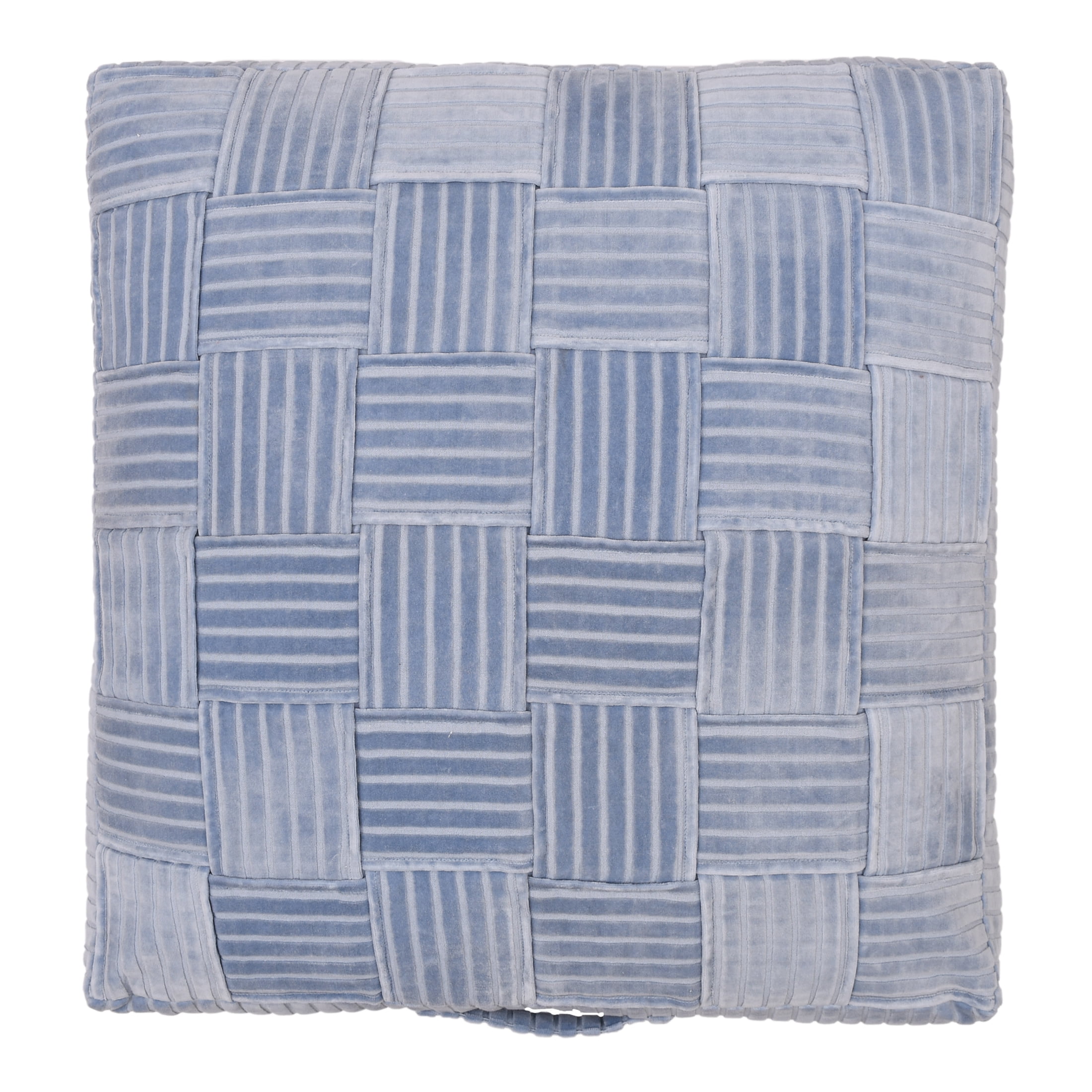 Better Homes & Gardens Velvet Woven Floor Cushion Cover, Blue Silver