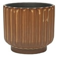 thumbnail image 1 of Better Homes & Gardens 9 inch Copper Paul Planter - Ribbed Ceramic Design with Drainage Hole, 1 of 9