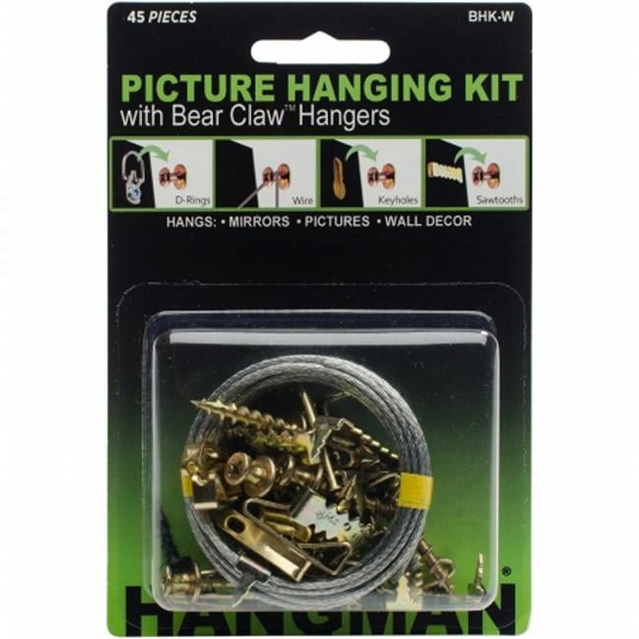 BHK-W Picture Hanging Kit With Bearclaw Hangers