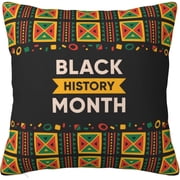 BHM Black History Month 2 Square Pillow Decorative 18"X18" Pillow Covers Throw Pillow Case Cushion Case for Room Bedroom Sofa Chair Car Home Decor Gifts