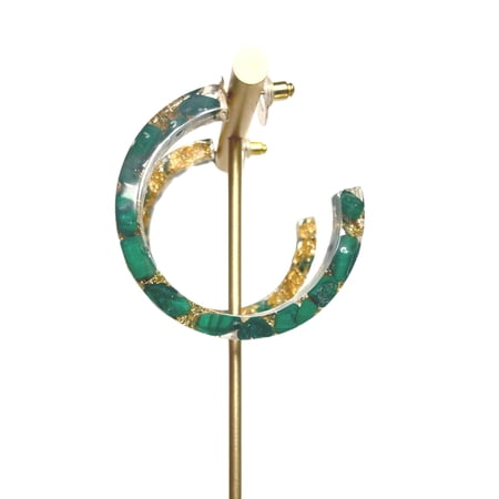 BHM Malachite Hoop Earrings