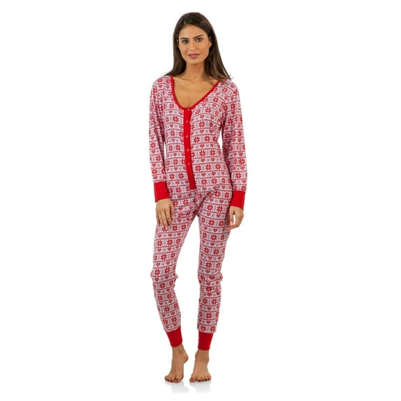 BHPJ By Bedhead Pajamas Women's Soft Knit Button Front One Piece Pajama Jumpsuit
