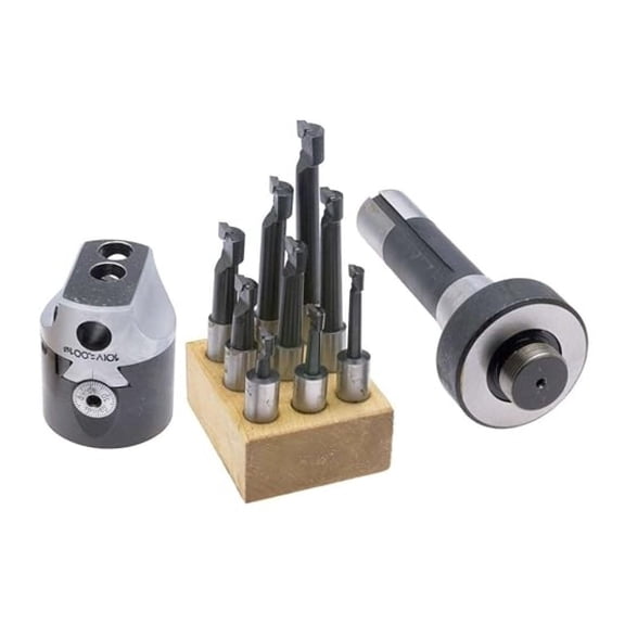 BHS-2 Boring Head Set, 2" Head plus R8 Shank and 1/2" Carbide Tip Boring Bar Set