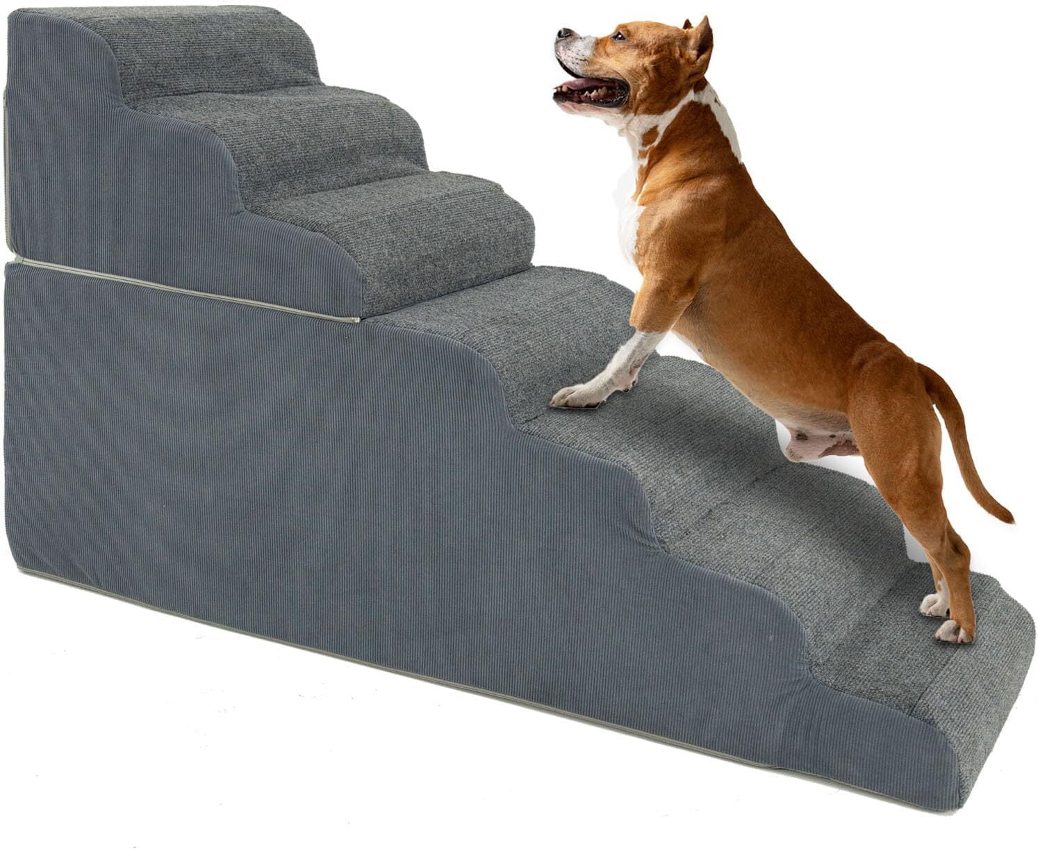 BHUIK Adjustable Dog Stairs for Large and Small Dogs – 6/7 Step Pet ...