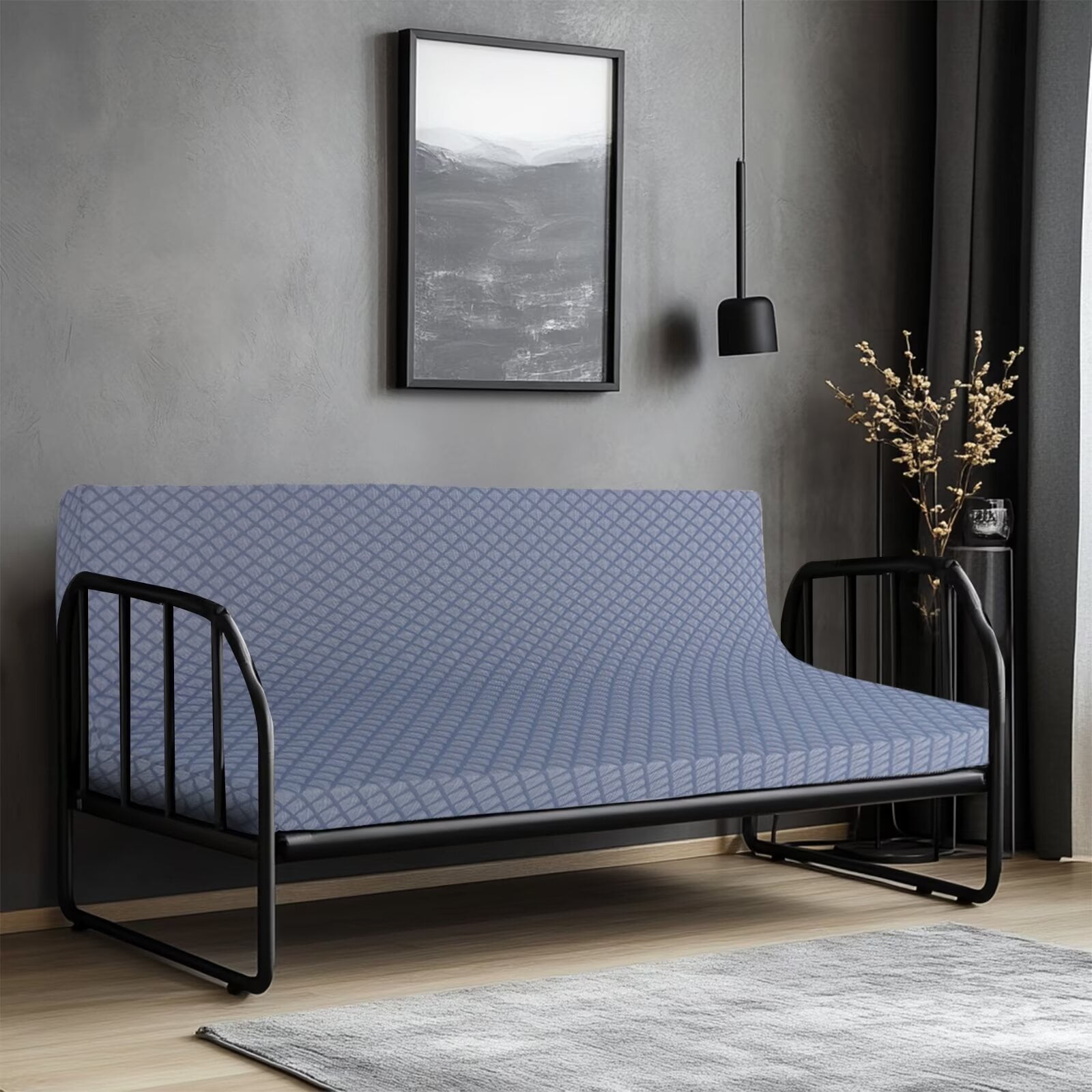 Bananair Futon Mattress, Twin Size Futon Mattress, Comfortable Thick Foam Filled Soft Stylish Corduroy Fabric With Strap, Practical Folding Floor Mattress, 3ft X 75in, Light Grey