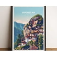 thumbnail image 1 of BHUTAN Poster · Bhutan Travel Poster · Bhutan Art Print · Bhutan Poster · Bhutan in South Asia · izable Gift, 12x18 UNFRAMED, 1 of 2