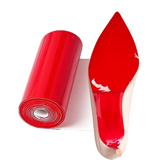BHXANZOU Red Bottom Shoe Sole Protector Compatible with Christian Louboutin Shoes ,Sole Guard - Non-Slip Shoe Pads | Smooth Surface Traction | Scratch Prevention (A roll Mirror Red, 40 In * 4.5 In)