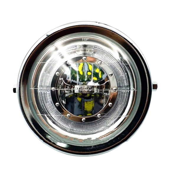 BHYShop LED Angle Blue Motorcycle Side Mount Headlight Rat Bike Cafe Racer Clubman VT Cruiser Chopper CG GN Rat CB VTX
