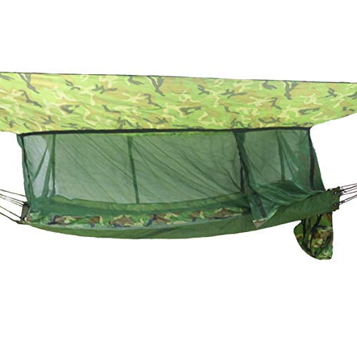 BHYShop Portable Sleeping Hammock w/Bug Mosquito Net Travel Camping Backpacking Jungle