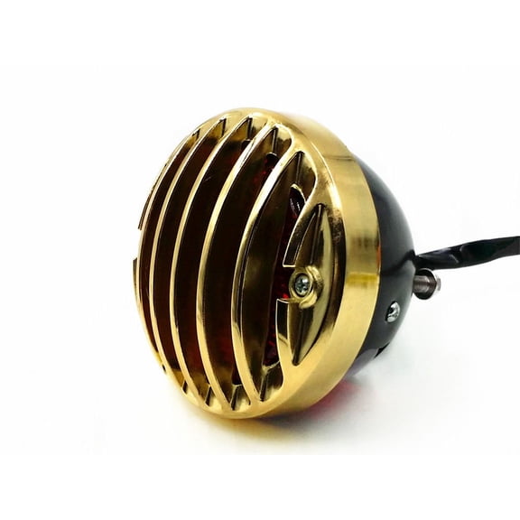 BHYShop Round 4" Grill Invader Tail Brake Light Lamp For Harley Honda CB Kawasaki Suzuki Yamaha Sportster Bobber Cruiser Chopper XL Rat Vintage Retro Hot Rod Duo Cafe Racer