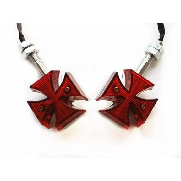 BHYShop Smoke Motorcycle LED Cross Turn Signal Light For Harley Honda Kawasaki Suzuki Yamaha Dyna Fat boy Sportster 883 1200 Cafe Racer Vintage Retro Rat Old School Clubman Custom