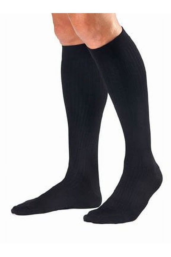 BI115089 - Bsn Jobst Mens Knee-High Ribbed Compression Socks Medium, Black