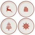 thumbnail image 1 of BIA Cordon Bleu Holiday Festive Round Stoneware Stackable Party Plate Set 4-Piece 6-Inch, 1 of 7