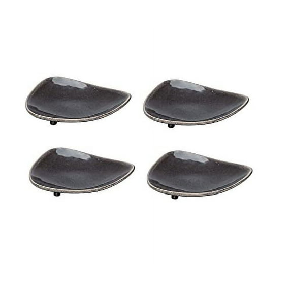 BIA Cordon Bleu Eclipse Dusk Triangle Plate, Set of 4, 7.5-inch Length, Stoneware
