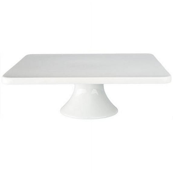 BIA Cordon Bleu Square Cake Stand, 11" X 11" X 3.75", White, Porcelain