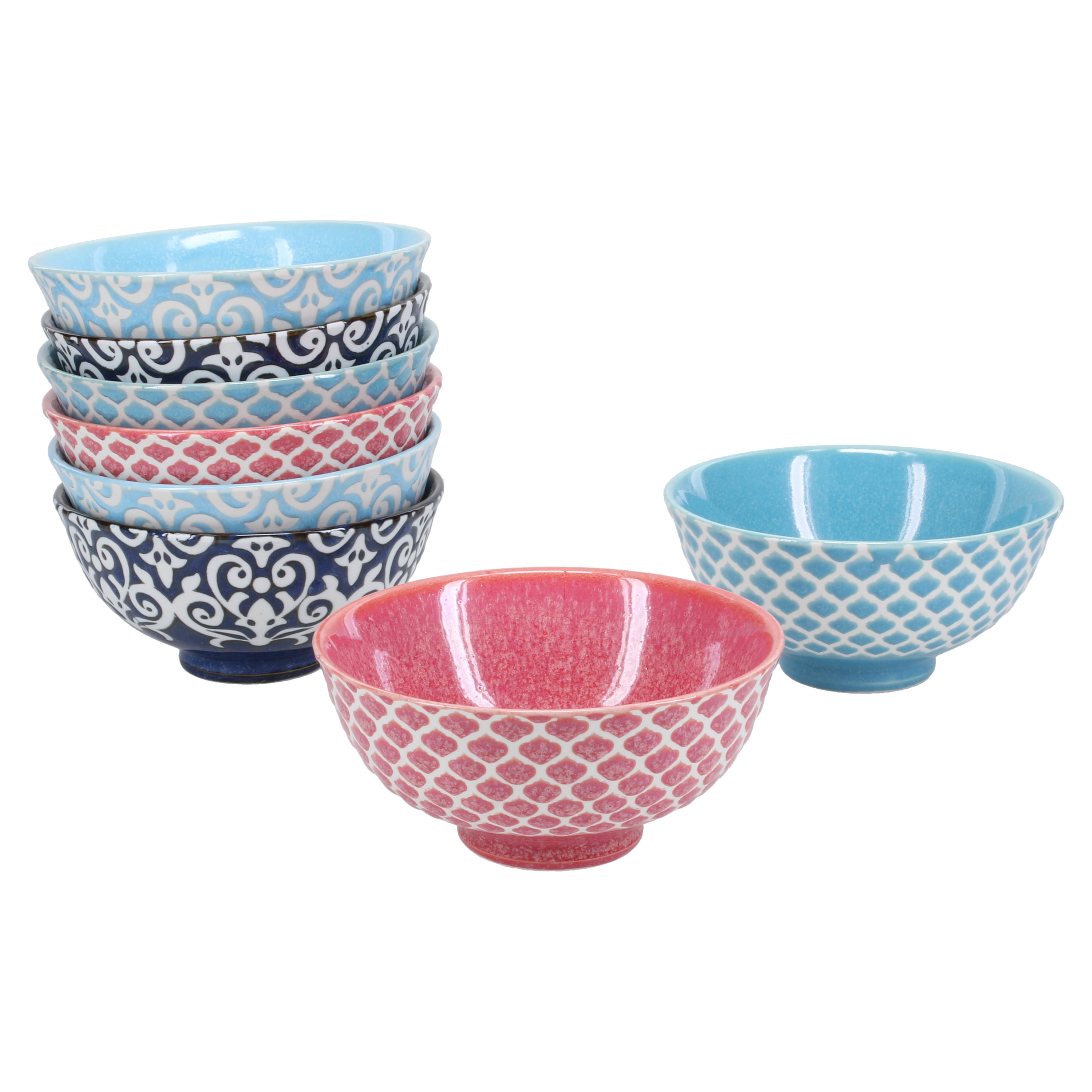 Arabella Assorted Colors Ceramic Bowls Set, 4.75 inch, 10 oz