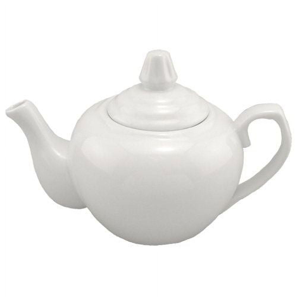 Elegant White Porcelain Teapot with Lid, 32 oz