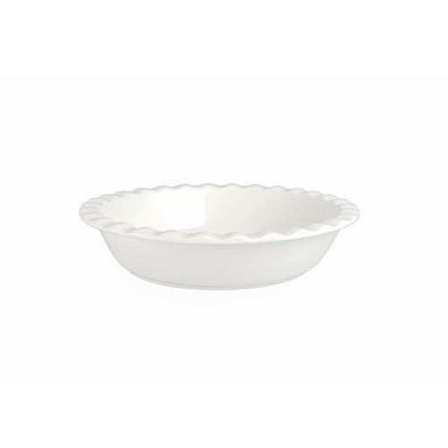 BIA Cordon Bleu White Porcelain 10.5 inch Pie Dish with Ruffled Rim