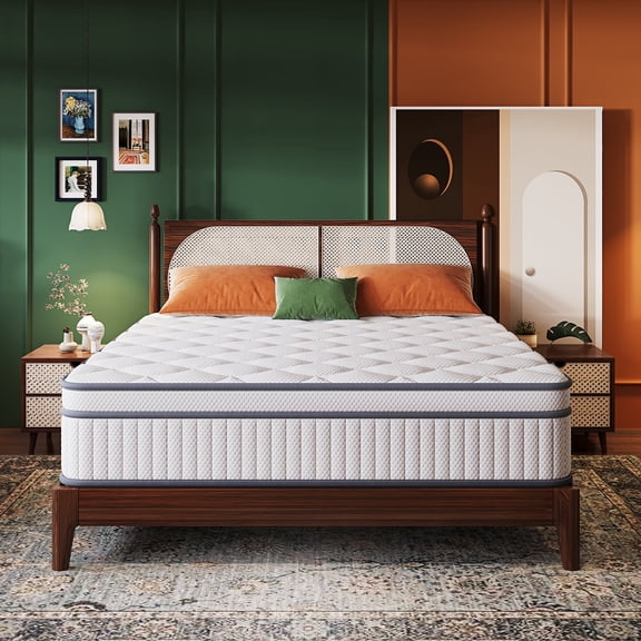 BIABEEY 10 Inch Queen Mattress in a Box Medium Firm Hybrid Memory Foam Mattress in a Box, Edge Support Breathable Foam Bed Mattress for Back Side Sleepers