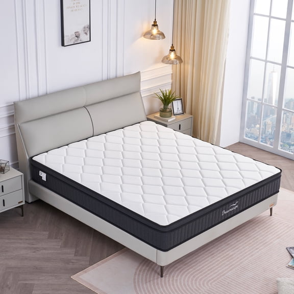 BIABEEY 12inch Size Full Medium Firm Mattress in a Box, Pocket Spring & Cooling Memory Foam, 120-Night Sleep Trial & Motion Isolation, Fiberglass-Free ,CertiPUR-US Certified