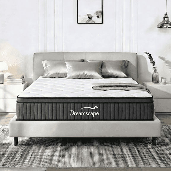 BIABEEY 12inch Queen Size Mattress in a Box, Pocket Spring & Cooling Memory Foam, 120-Night Sleep Trial & Motion Isolation, Fiberglass-Free ,CertiPUR-US Certified