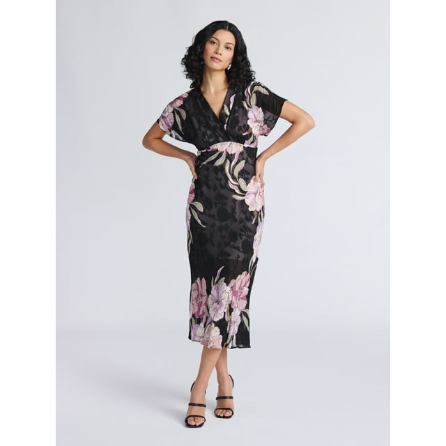 A Touch Of Class Dark Green Long Sleeve Bodycon Wrap Midi/Maxi Dress