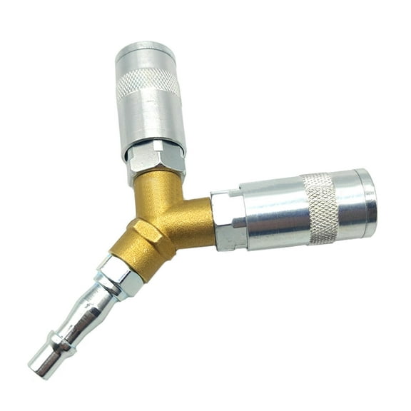 BIBABLYKE 1/4"Airline Hose- Connectors 3 Way Air Compressor Fittings Y Connector Splitter Male/Female Thread Quick Release Coupler