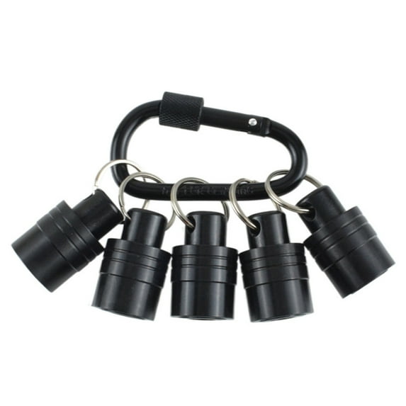 BIBABLYKE 1/4 Hex Shanks Drill Bit Holders Key Chain with Carabiners Hook Carbon Steel Construction for Efficient Tool Change