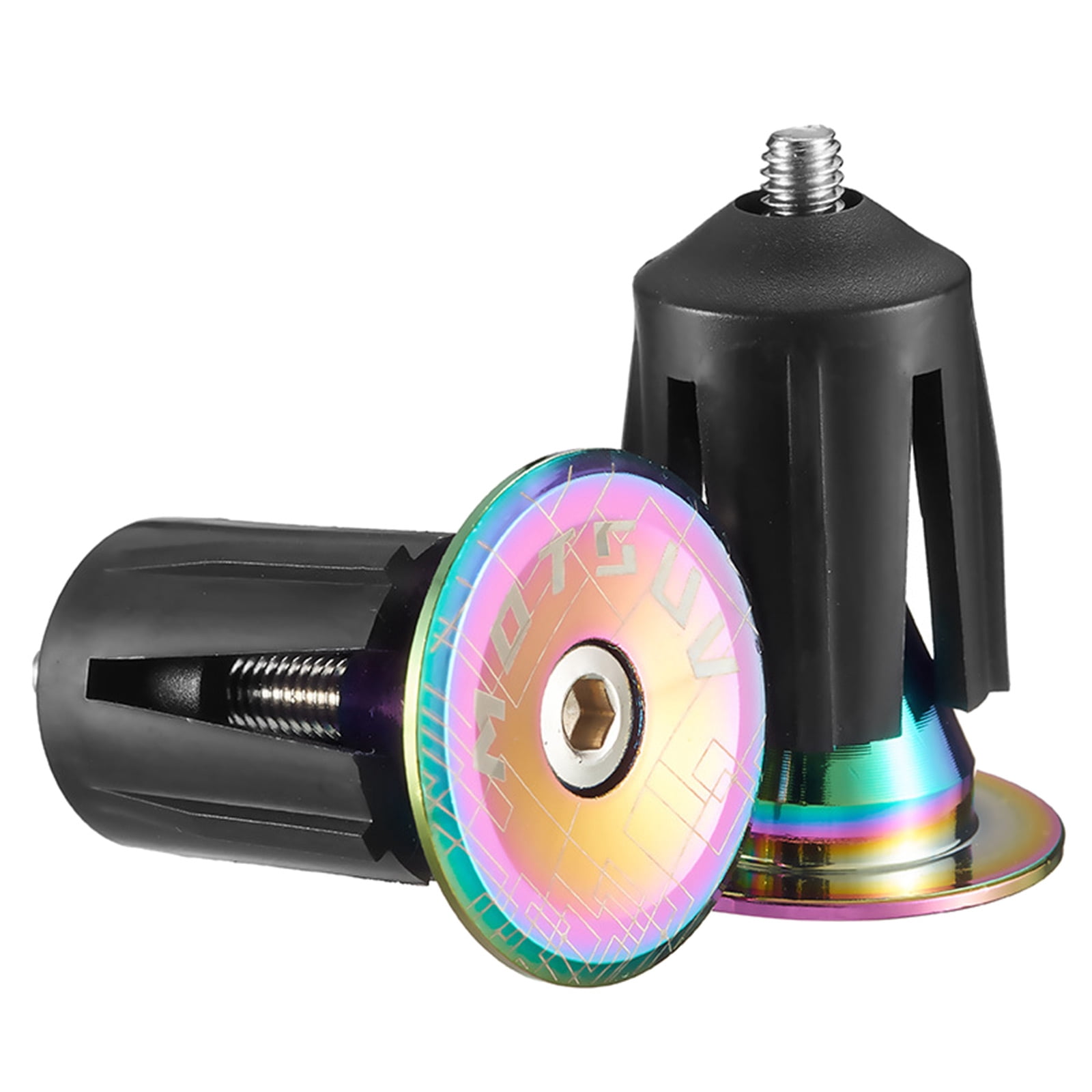 BIBABLYKE 1 Pair Bicycles Handle End Plug Colorful Aluminum Alloys ...