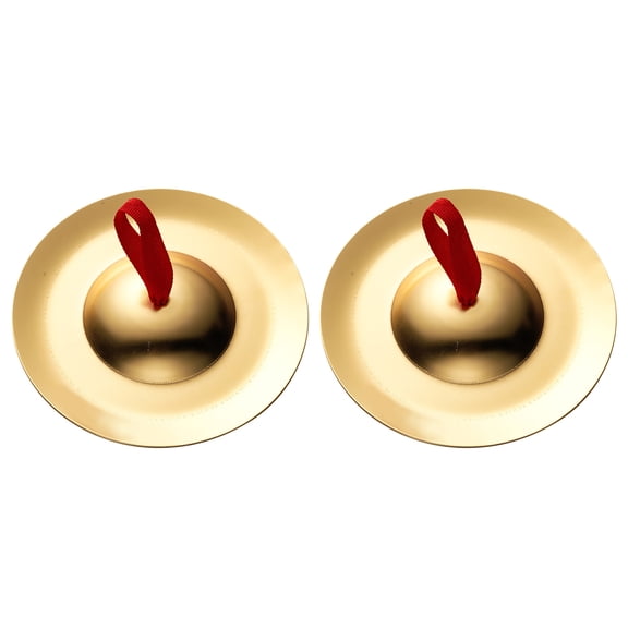 BIBABLYKE 1 Pair Mini Small Kid Children Copper Hand Cymbals Gongs Band Rhythm Musical Percussion Instrument Children Handmade Toy