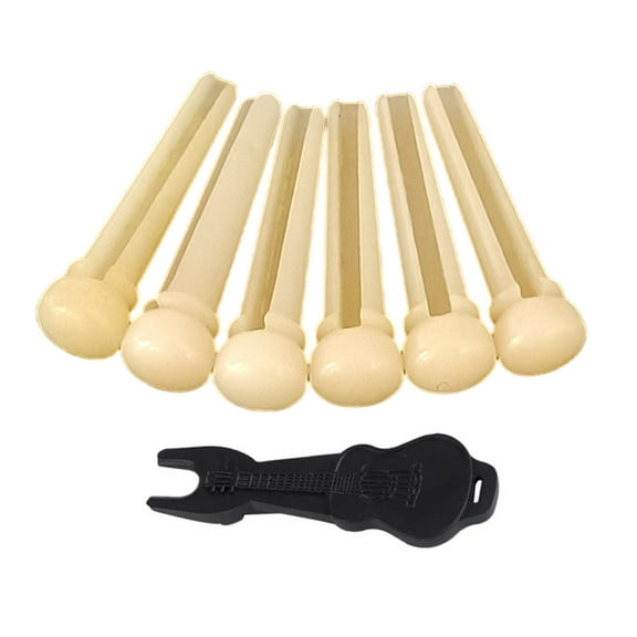 BIBABLYKE 1 Set Elegant Bone Pins Guitar Bridge Pins Professional Guitar String Nails Bone Guitar Accessories Bone Texture