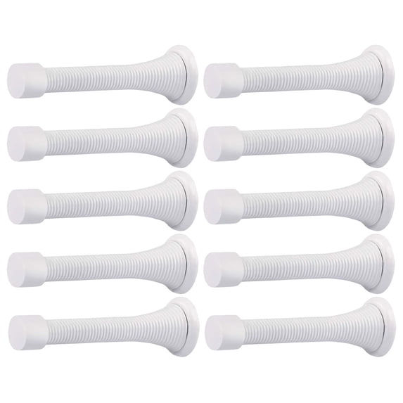 BIBABLYKE 10Pcs Wall Mounted Spring Door Stops with Rubber Bumper Tip Flexible Heavy Duty Spring Door Stoppers Door Bumper