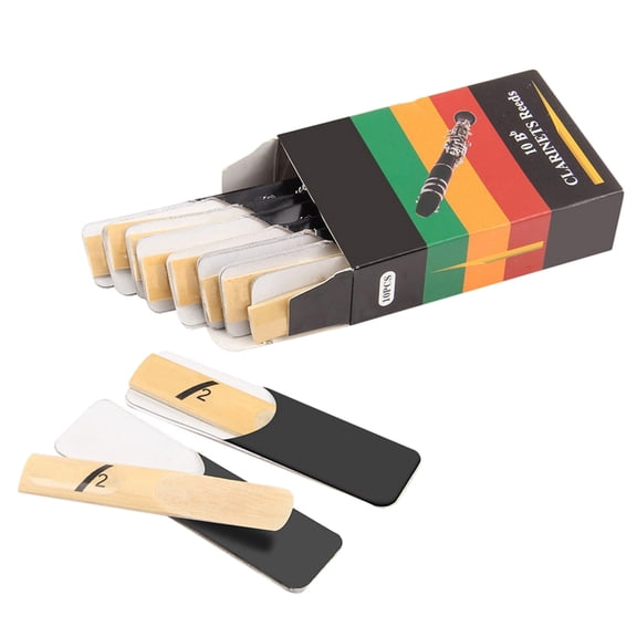 BIBABLYKE 10pcs Clarinet Reeds Set Bb Tone Strength 1.5/2.0/2.5/3.0/3.5/4.0 Wind Instrument Reed Clarinet for Easy of Play