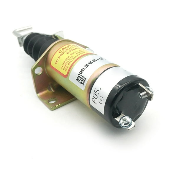 BIBABLYKE 12V 24V Fuel Shut Offs Solenoid 366-07197 366-07198 for Electric Generator Engine SK75-8 Stop Solenoid