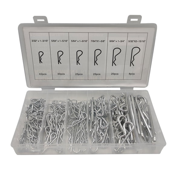BIBABLYKE 150Pcs Spring Steel Hitch Pins Clip Retaining Pins Tractor Cotter Pins Spring Clip for Hitch Pins Lock System Enduring