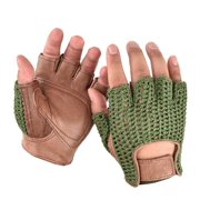 BIBABLYKE 1pair Men Wools Leather Gloves Half Finger Fitness Mittens Cycling Outdoor Gloves for Outdoor Cycling and Fitness