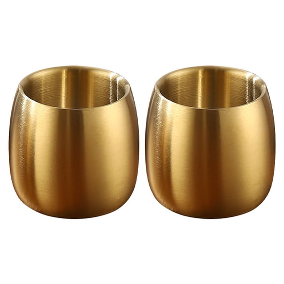 BIBABLYKE 2 Pack 304Stainless Steel Cups Stackable Coffee Mugs Metal Drinking Glasses Double Walled Drinkwares for Camping Travel