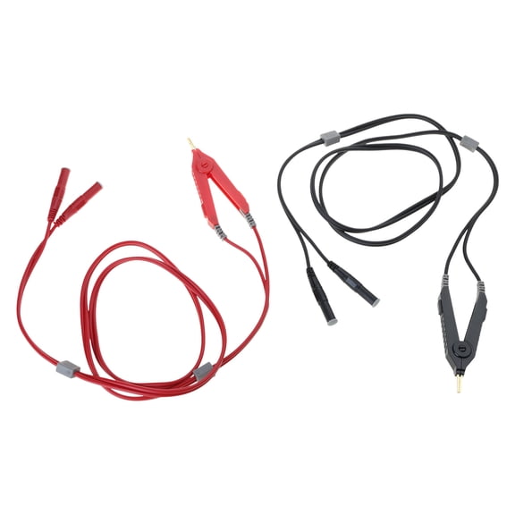 BIBABLYKE 2 Pack Flexible Low Resistance Four Wire Test Leads for Precise Electrical Measurements in Electronics and Power Systems