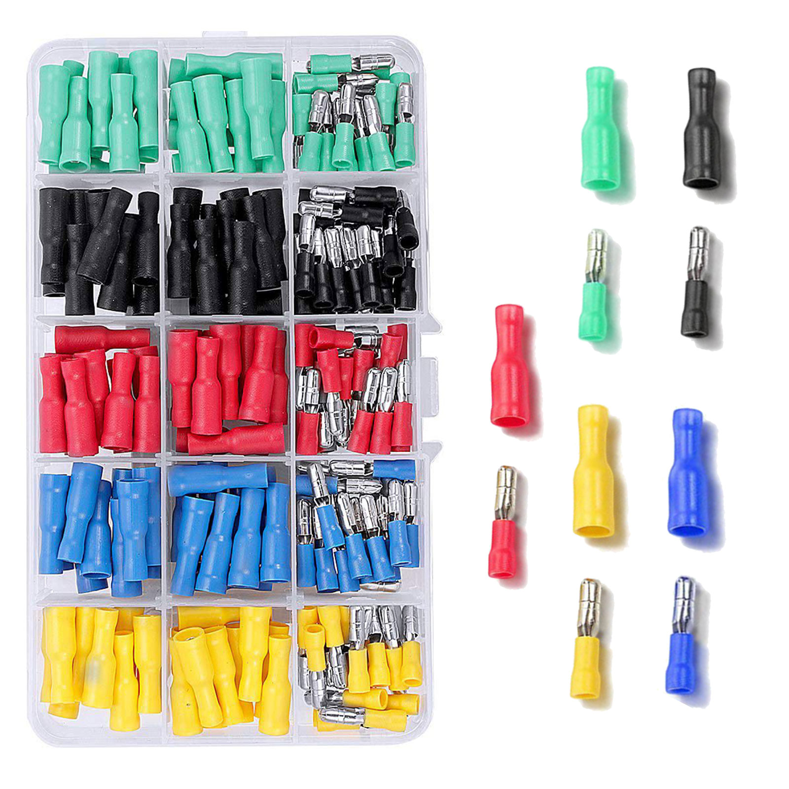 BIBABLYKE 200pcs Assorted Wire Terminals Set Electrical Connectors Set BIBABLYKE 200pcs Assorted Wire Terminals Set Electrical Connectors Set