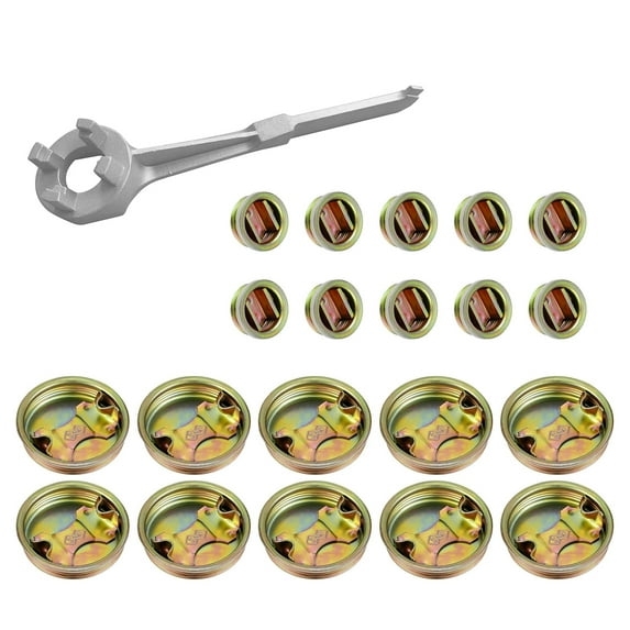 BIBABLYKE 20Pcs Metal Drum Bung Plug with Gasket 2 Inch and 3/4 Inch Steel Bung Caps with Aluminum Wrench Barrels Bung Caps Drum