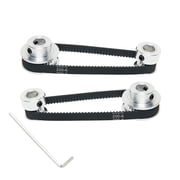 BIBABLYKE 2PCS Set 2GT Aluminum Timing Pulley 20&36 Teeth 6.35mm Bore Synchronous Wheel with 2PCS Length 200mm Width 6mm Belt