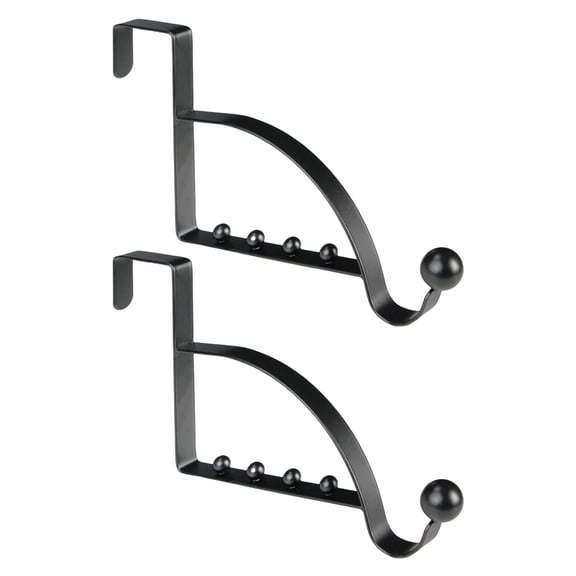 BIBABLYKE 2Pcs Over The Door Hooks Hanger Sturdy Valet Hooks Mounted Hanging Storage Organizers Rack for Clothes Coats Towels Hats