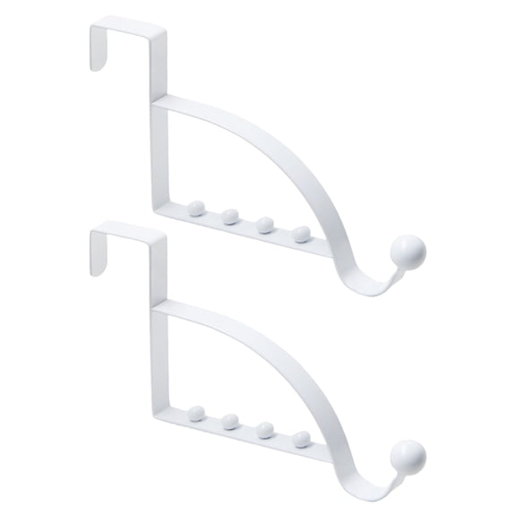 BIBABLYKE 2Pcs Over The Door Hooks Hanger Sturdy Valet Hooks Mounted Hanging Storage Organizers Rack for Clothes Coats Towels Hats