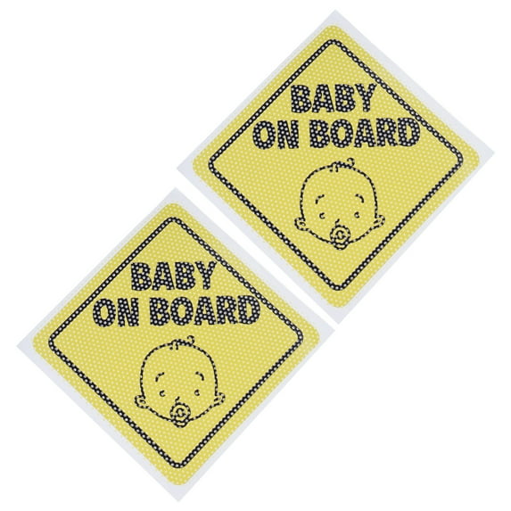 BIBABLYKE 2pcs Baby on Boards Car Stickers Reflective Night Visibility Vehicle Sticker Waterproof Vehicle Decal for Child Safety