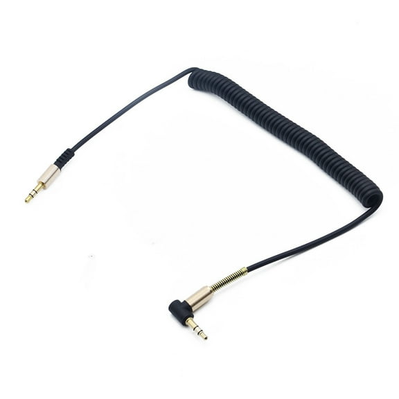 BIBABLYKE 3.5mm Elbow Spring Expansion Sound Adapter 3.5mm to 3.5mm Male Plug Sound Cable Flexible Spring Cable AUXs Line